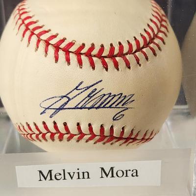 Melvin Mora Signed Autographed Baseball in Collector Case