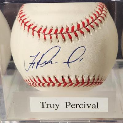 Troy Percival Signed Autographed Baseball in Collector Case