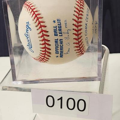 Mike Trombley Signed Autographed Baseball in Collector Case