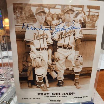 1948 World Series "Pray for Rain" Signed Warren Spahn & Johnny Sain