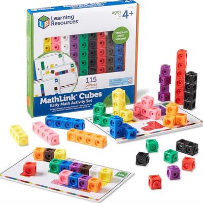 Learning Resources MathLink Cubes Early Math Activity Set - 115 Pieces, Ages 4+, Kindergarten STEM Activities, Linking Cubes, Connecting...