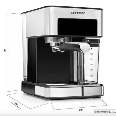 A - Chefman 1.8L Barista Pro Espresso Machine in Stainless Steel Finish