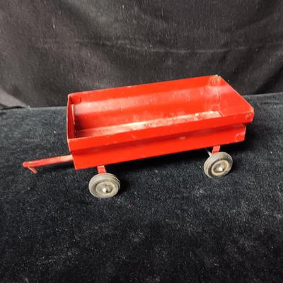 HUBLEY METAL TOY TRAILERS AND AN ERTL JOHN DEERE COMBINE