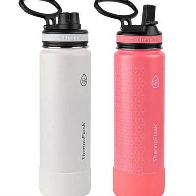 ThermoFlask 24 oz Double Wall Vacuum Insulated Stainless Steel 2-Pack of Water Bottles