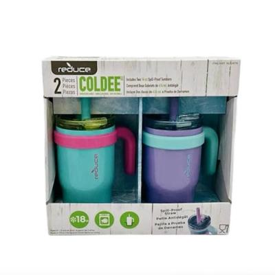 A - Reduce Coldee 14oz Stainless Steel Kids Tumblers Handles 2-pack