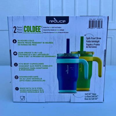 A - Reduce Coldee 14oz Stainless Steel Kids Tumblers Handles 2-pack