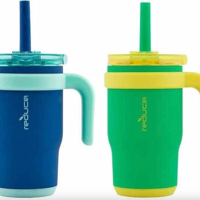 A - Reduce Coldee 14oz Stainless Steel Kids Tumblers Handles 2-pack