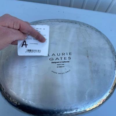 A - Laurie Gates 14.5-quart Oval Hammered Aluminum Beverage Tub