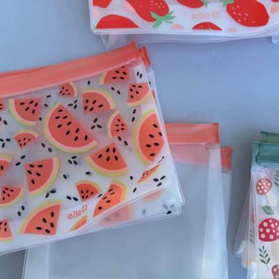 A - Ello Plastic Reusable Food Storage Bags 11 Pack, Summer Fruits
