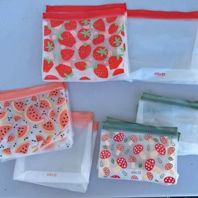 A - Ello Plastic Reusable Food Storage Bags 11 Pack, Summer Fruits