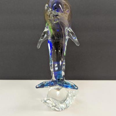 Sale Photo Thumbnail #960: Murano Hand Blown Dolphin Art Glass Approx 11"