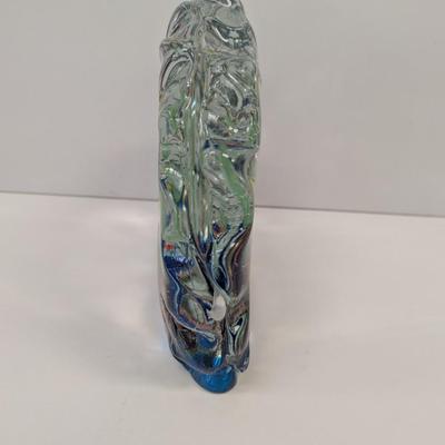 Murano Hand Blown Solid Art Glass Aquarium With Fish Plants & Bubbles Approx 8 1/2" Tall