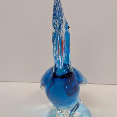 Murano Hand Blown Art Glass Pelican With Fish In Its Mouth Approx 13" Tall