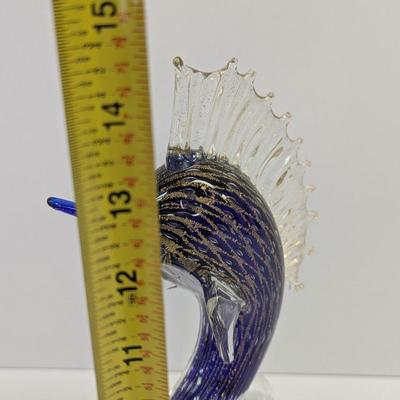 Murano Hand Blown Art Glass Swordfish Approx 14 1/2" Tall