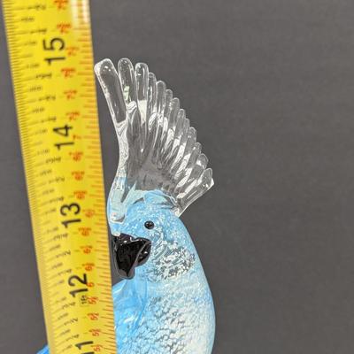 Murano Art Glass Hand Blown Cockatoo Approx 15" Tall