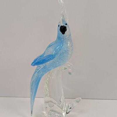 Sale Photo Thumbnail #995: Murano Art Glass Hand Blown Cockatoo Approx 15" Tall