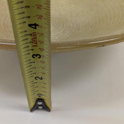 Gold Glass Serving Bowl & Plate Textured On The Bottom