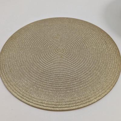 Gold Glass Serving Bowl & Plate Textured On The Bottom