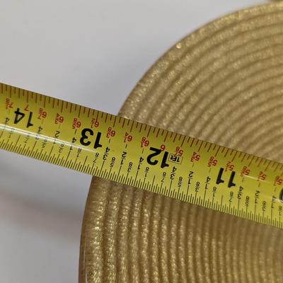 Gold Glass Serving Bowl & Plate Textured On The Bottom