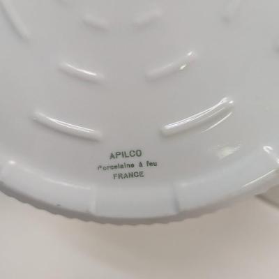 White Souffle Dishes and Salesman Sample Stove