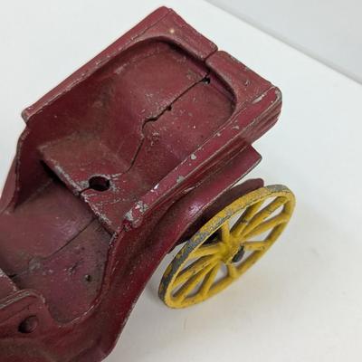 Friction Tin Plate Vintage Car & Cast/Tin Made In USA Horse & Buggy