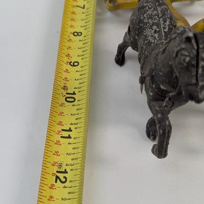 Friction Tin Plate Vintage Car & Cast/Tin Made In USA Horse & Buggy