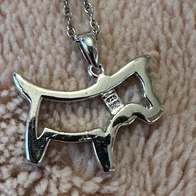 Sterling silver terrier dog necklace