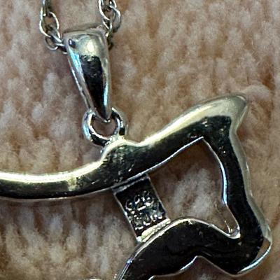 Sterling silver terrier dog necklace
