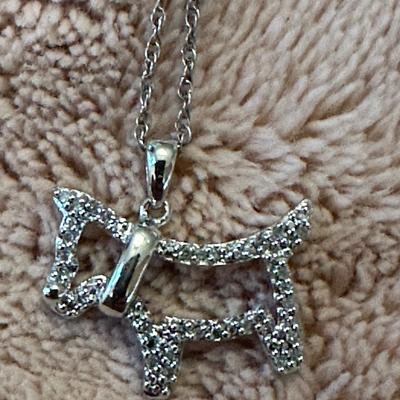 Sterling silver terrier dog necklace