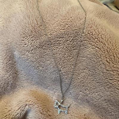 Sterling silver terrier dog necklace