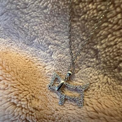 Sterling silver terrier dog necklace