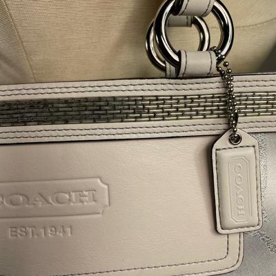 Coach New! White Leather and silver logo Handbag