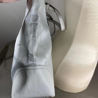 Coach New! White Leather and silver logo Handbag