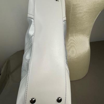 Coach New! White Leather and silver logo Handbag