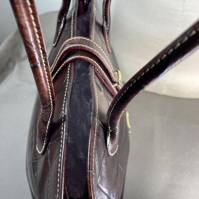 Dooney & Bourke Brown Croco Cindy Handbag