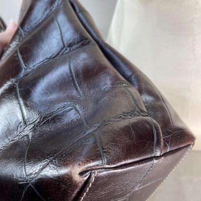 Dooney & Bourke Brown Croco Cindy Handbag