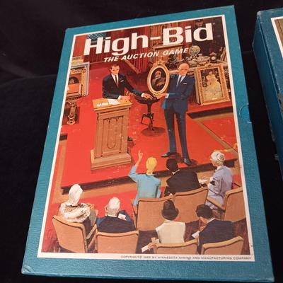 2 BOOKSHELF GAMES, "STOCKS & BONDS" AND "HIGH-BID'