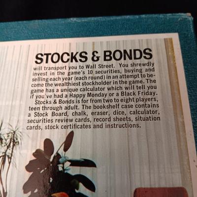 2 BOOKSHELF GAMES, "STOCKS & BONDS" AND "HIGH-BID'