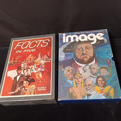 2 BOOKSHELF GAMES "IMAGE" AND "FACTS IN FIVE"