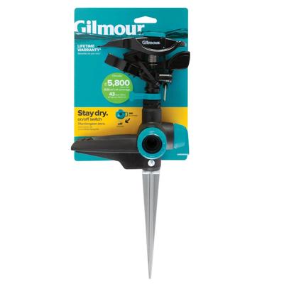 Gilmour Heavy Duty Circular Water Sprinkler with Spike Base, Rotating Sprinkler Head with Adjustable Spray Pattern, Lawn Sprinkler for...