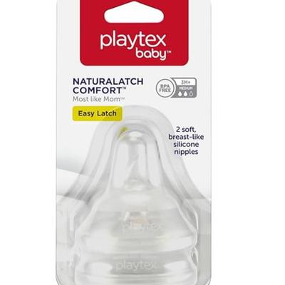 4 Count Playtex Baby NATURALATCH COMFORT Nipple, Switch from Breastfeeding to Bottle, Most Like Mom Feel, Slow Flow