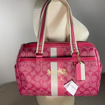 New! Coach Magenta Satchel Handbag