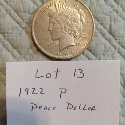 1922 P Peace Dollar