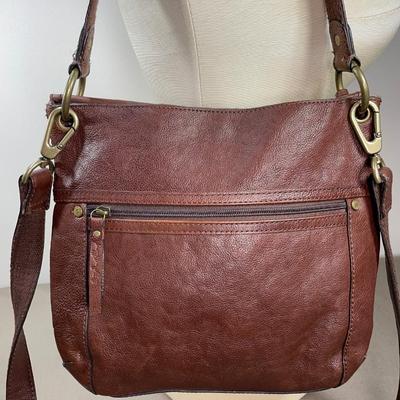 Fossil Brown Leather Saddle Handbag