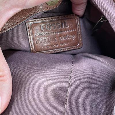 Fossil Brown Leather Saddle Handbag