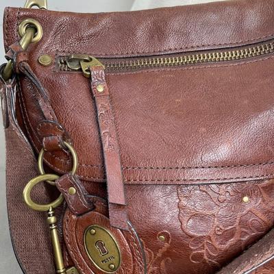 Fossil Brown Leather Saddle Handbag