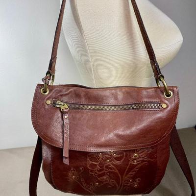 Fossil Brown Leather Saddle Handbag