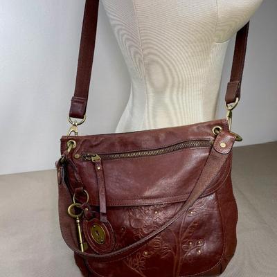 Fossil Brown Leather Saddle Handbag
