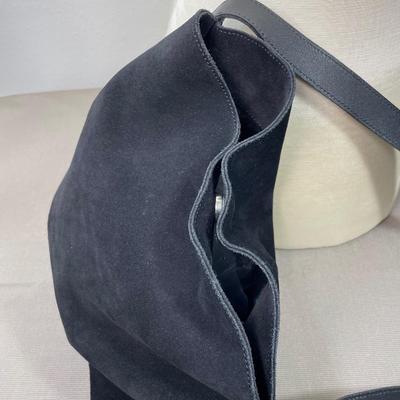 Furla Italy soft black Suede Leather Handbag