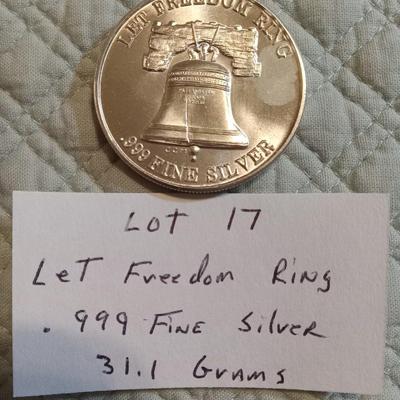 Let Freedom Ring 1 troy oz .999 fine silver
